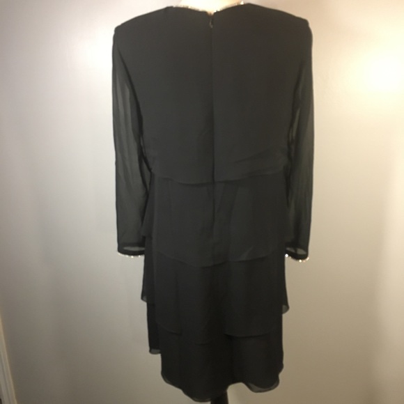 Kay Unger Evening 100% Silk Tiered Crystal Dress 4 - Picture 10 of 16